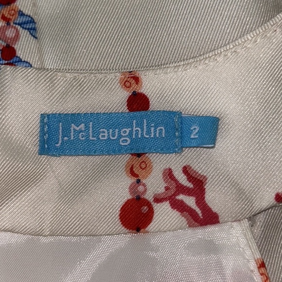 J. McLaughlin Firenza Silk Cream Coral Chain Print Halter Mini Column Dress - 2 - Picture 10 of 12